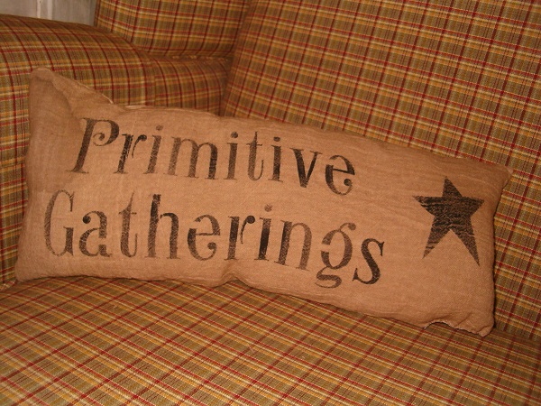 primitive gatherings pillow with star