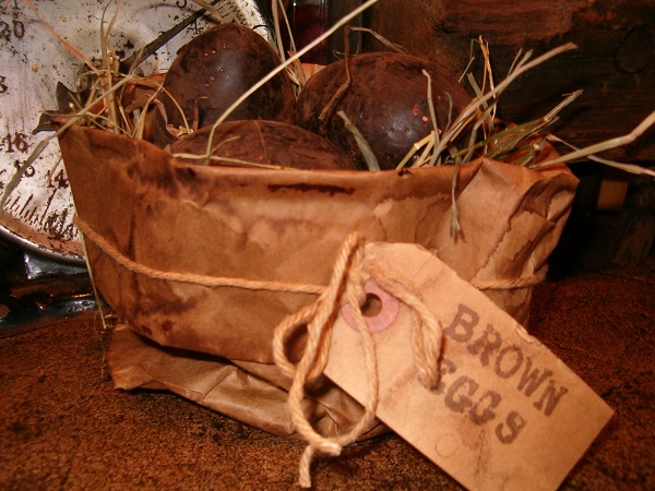 brown eggs sack