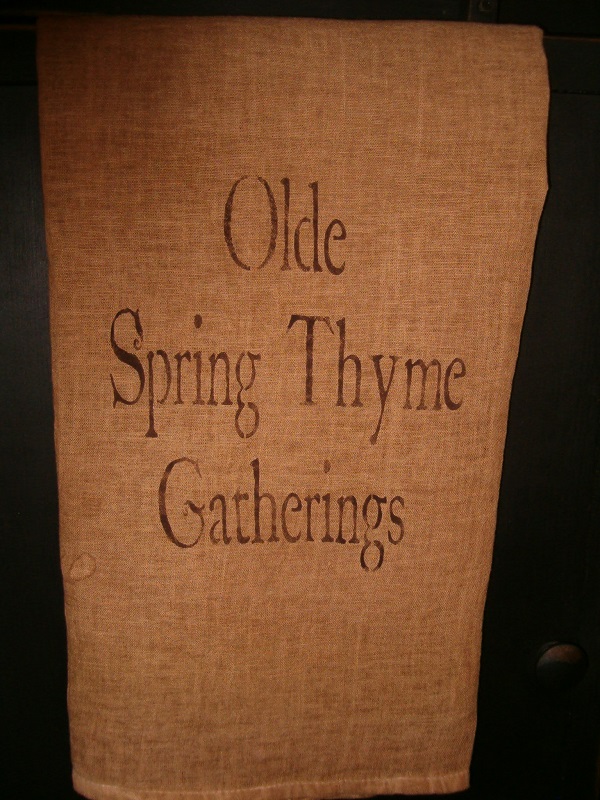 olde Spring Thyme gatherings towel or pillow