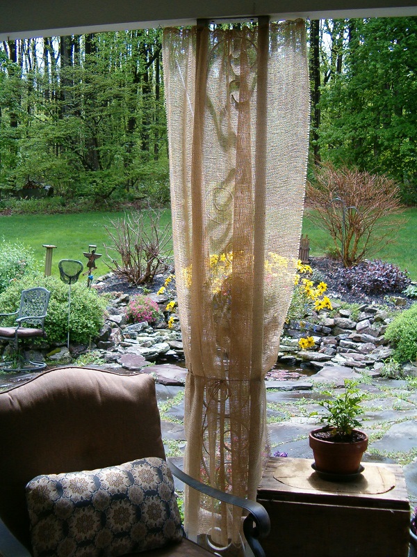 burlap patio panels