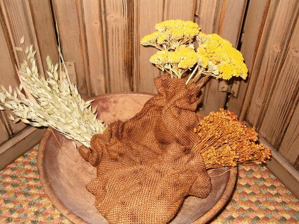 burlap dried floral fillers