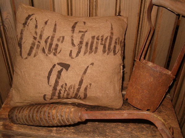 olde garden tools pillow