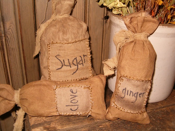 sugar clove or ginger patched sacks