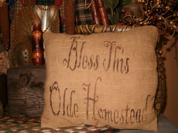 bless this olde homestead pillow