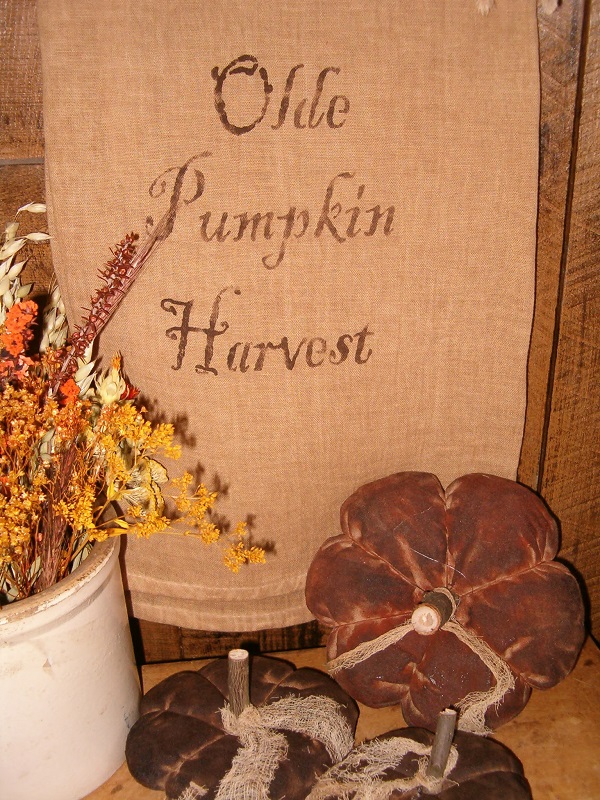 olde pumpkin harvest towel
