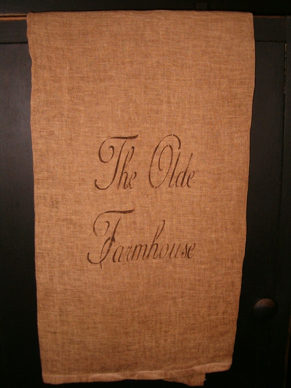 The Olde Farmhouse towel cursive