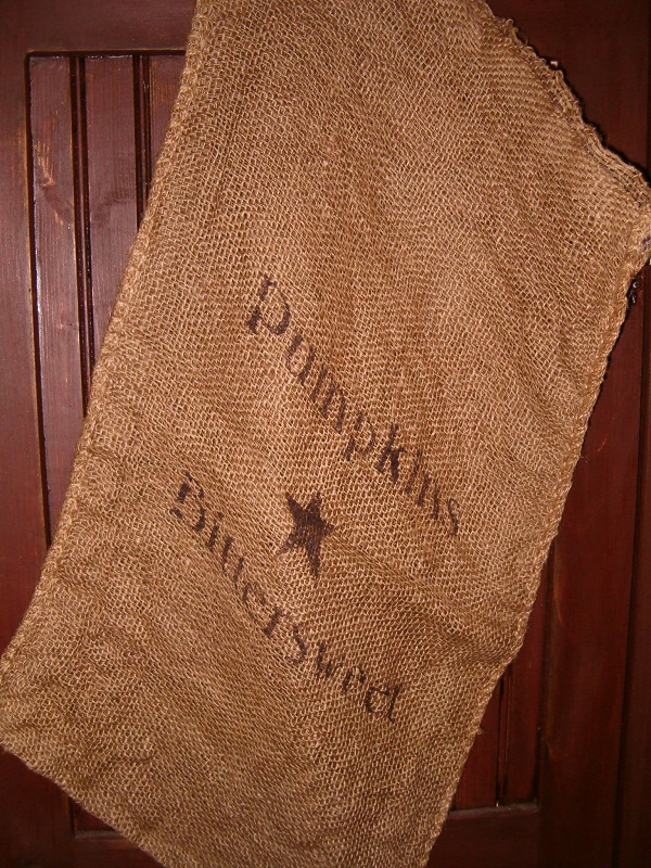 pumpkins and bittersweet large burlap sack