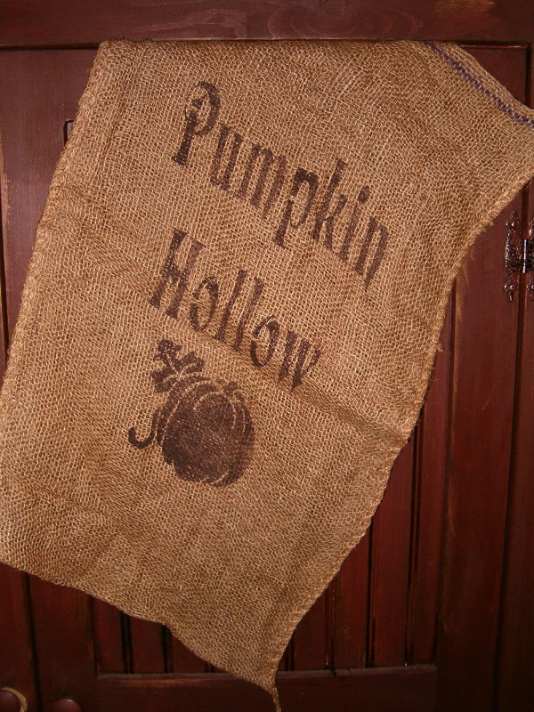 pumpkin hollow large burlap sack