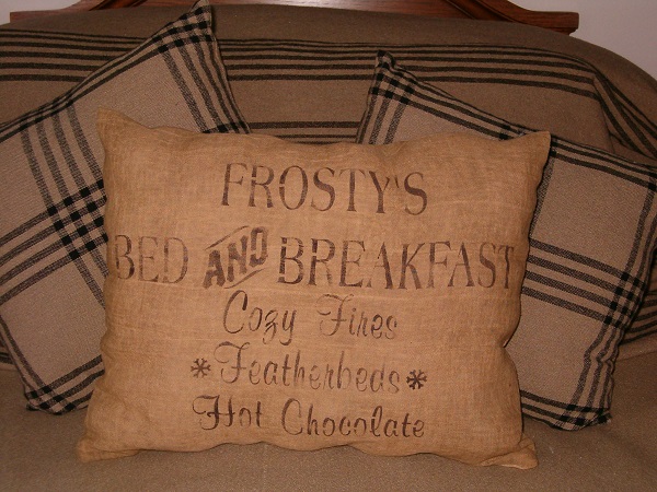 Frosty's bed and breakfast square pillow