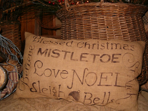Christmas words pillow