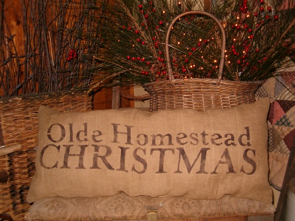 Olde Homestead Christmas pillow