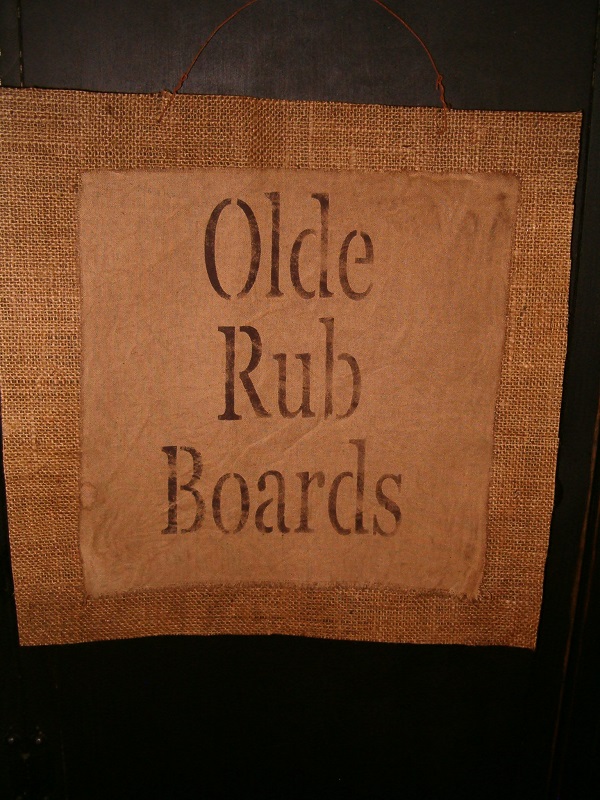 Olde Rub Boards burlap hanger