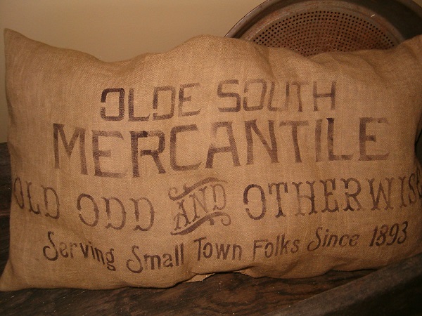olde south mercantile pillow