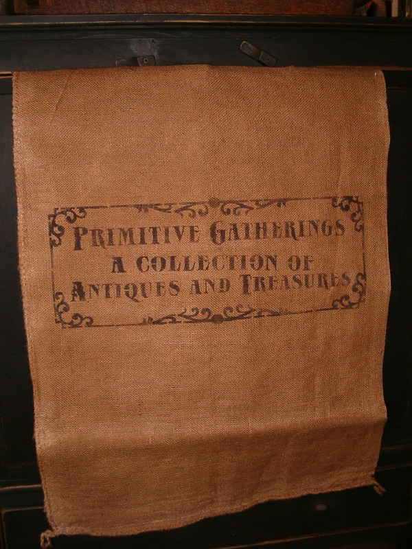 large primitive gatherings burlap sack