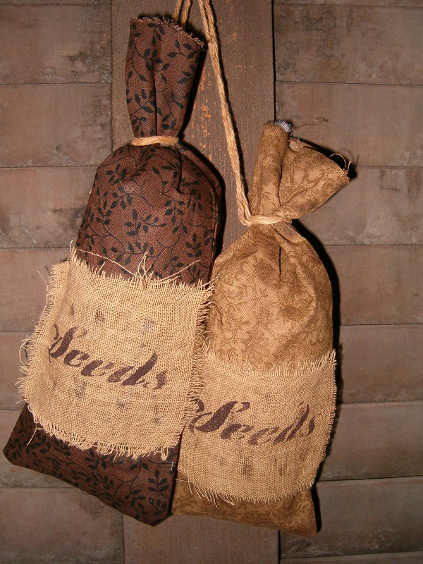brown and tan prairie seed bags