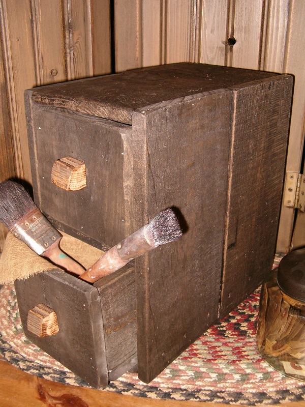 2 drawer wooden box