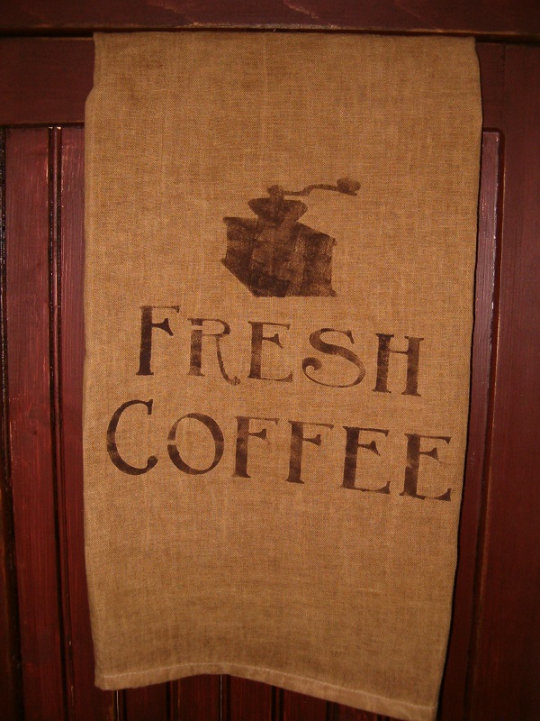 Fresh Coffee with grinder towel