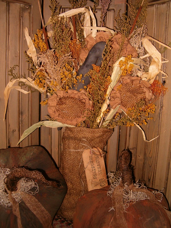 harvest blessings stuffed burlap sack