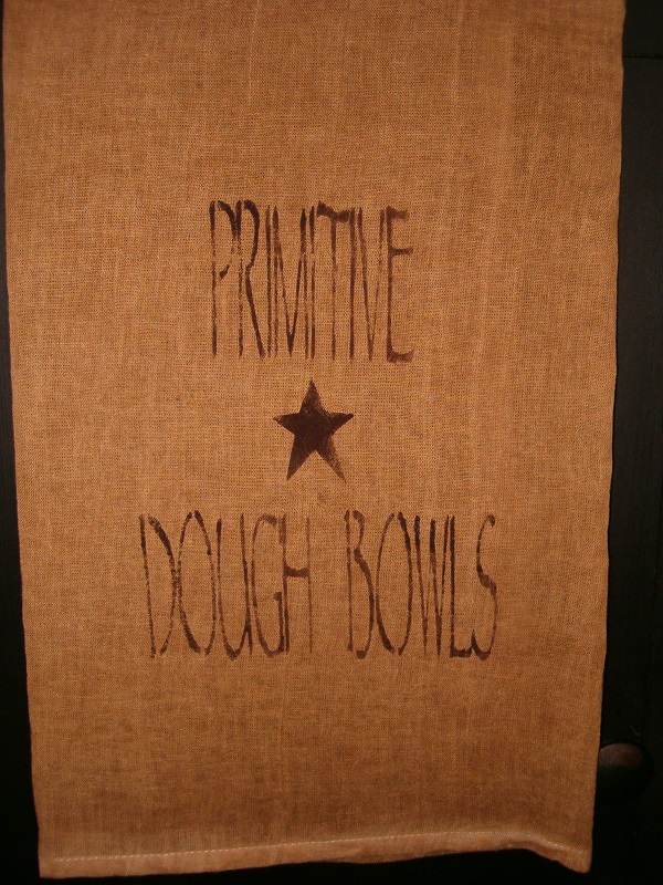 primitive dough bowls towel