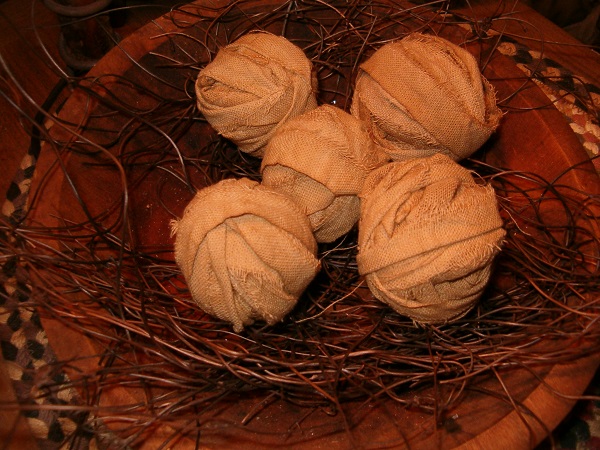small flour sack rag balls