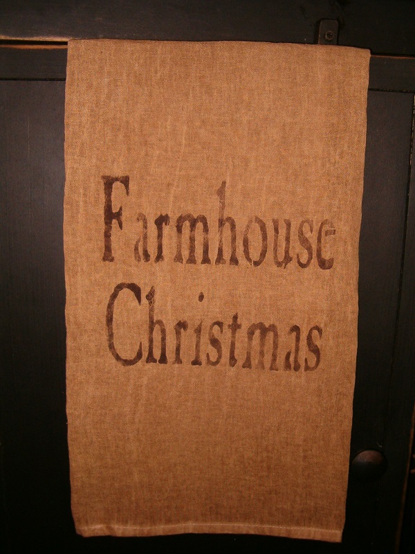 Farmhouse Christmas pillow or towel