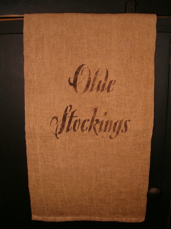 olde stockings pillow or towel