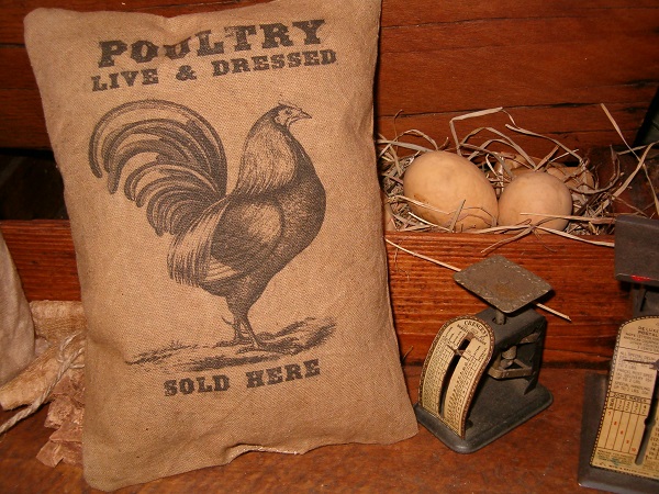 Poultry sold here pillow