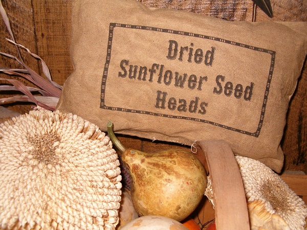 Dried Sunflower Heads pillow