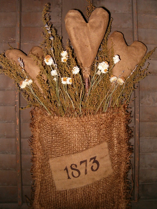 1873 heart burlap sack