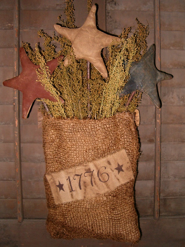 1776 hanging burlap star sack