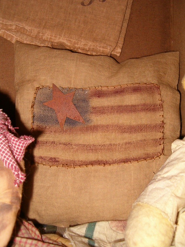 large patched flag pillow
