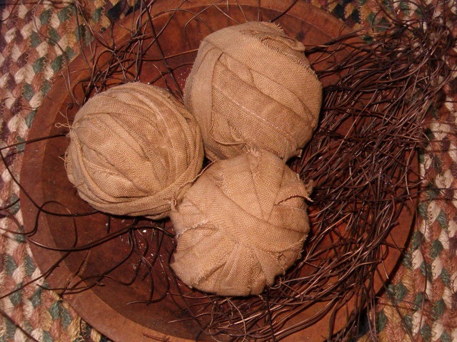 set of three large rag balls