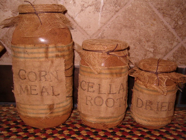 grungy prairie canister set