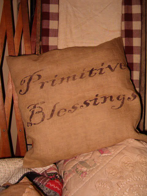 square primitive blessings pillow