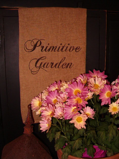 primitive garden towel or pillow