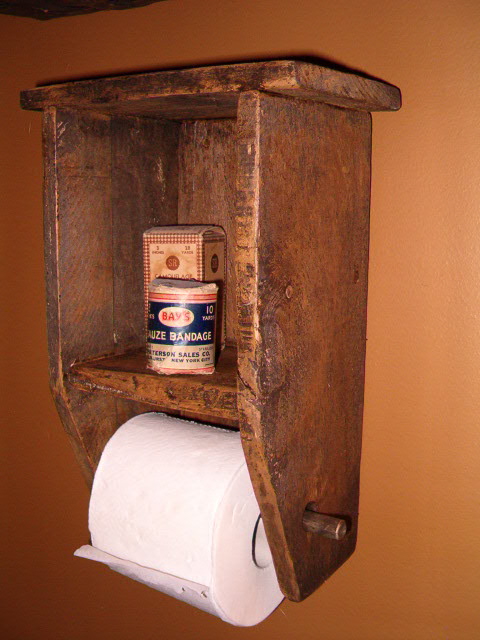 toilet paper holder with display shelf