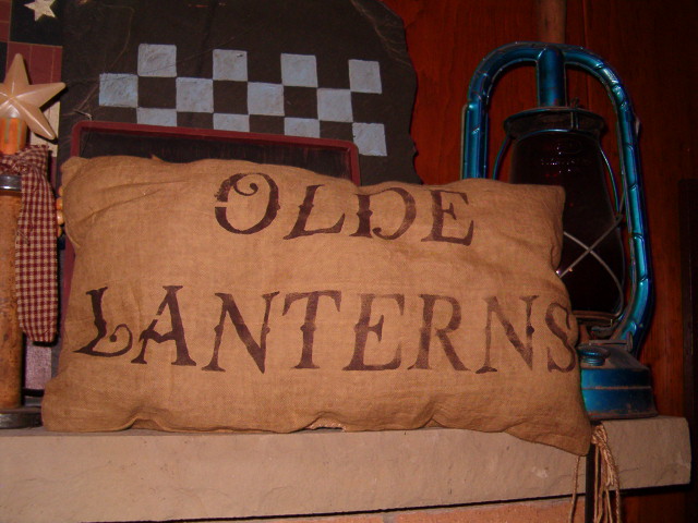 olde lanterns pillow