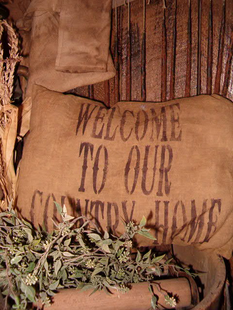 welcome to our country home pillow
