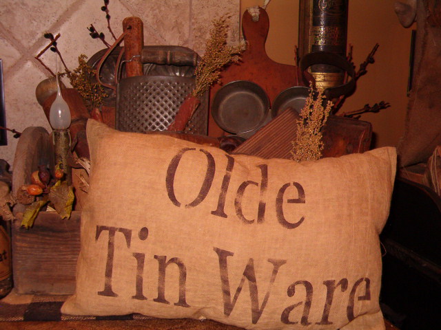 Olde Tin Ware pillow