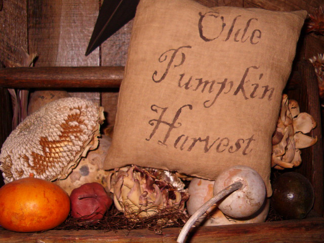 olde pumpkin harvest pillow