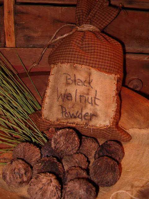 Black Walnut Powder homespun stuffed sack