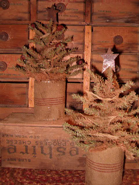 mini grungy Christmas trees