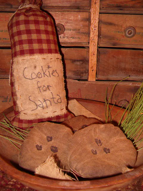 cookies for Santa homespun ditty bag