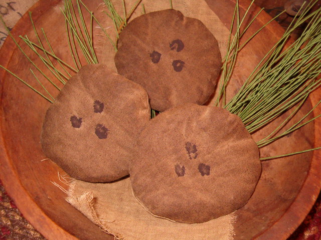 set of three fabric cookies