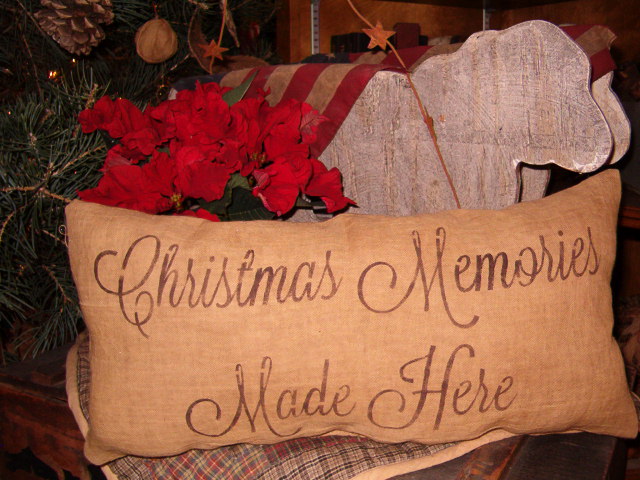 Christmas memories made here pillow