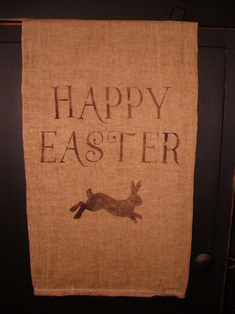 Happy Easter running bunny towel