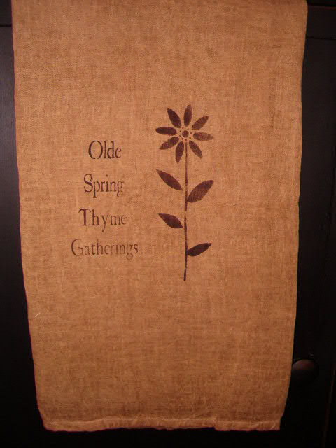 Olde Spring Thyme Gatherings pillow or towel