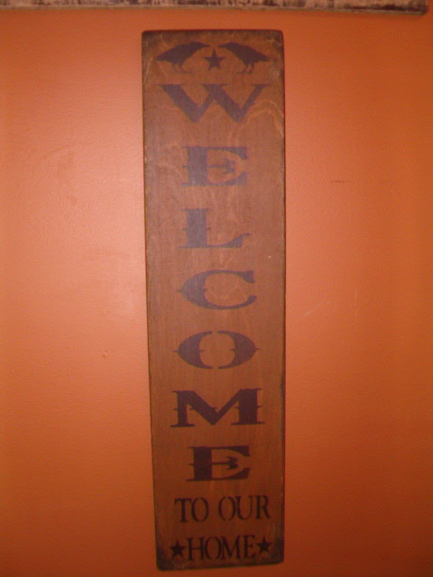Vertical welcome to our home sign
