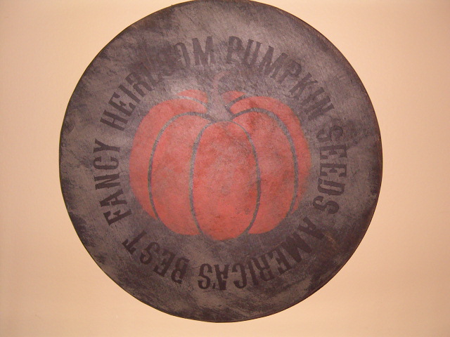 heirloom pumpkin seeds round sign
