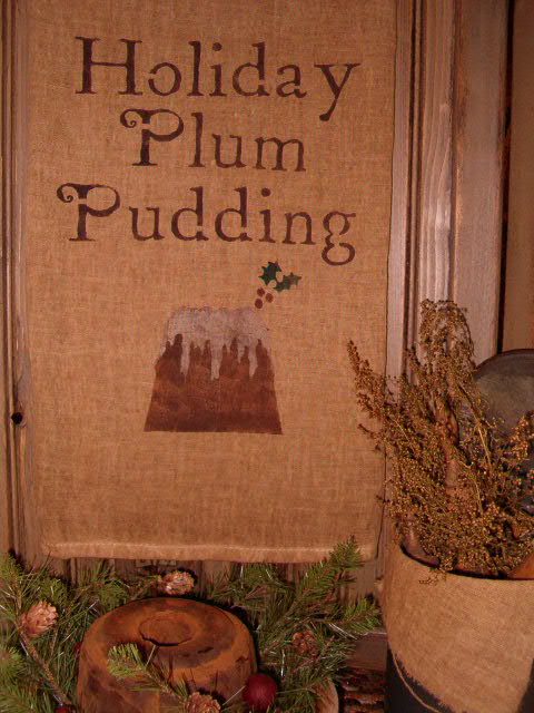 Holiday plum pudding towel